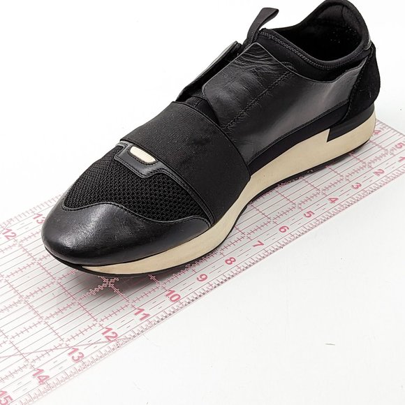 Balenciaga Men Racer Runner Black Mesh Leather Lace sneakers size 11US EUR44 - Picture 4 of 12